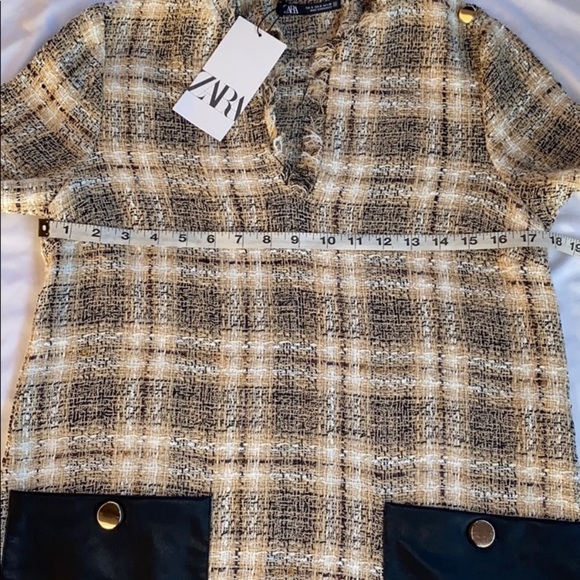 Zara Tweed Shift Dress Sz S - Picture 5 of 9